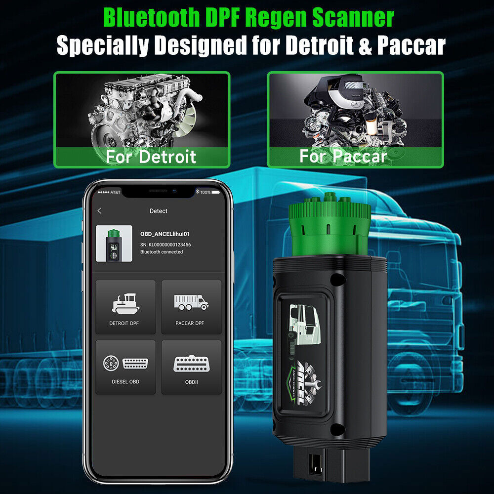 ANCEL HD110 for Detroit Paccar Heavy Duty Truck OBD Scanner Diagnostic DPF Regen - Image 5