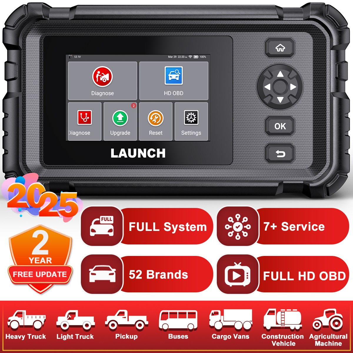 LAUNCH CRP129 HD Heavy Duty Truck Scanner Speed Limit Adjust DPF Diagnostic Tool