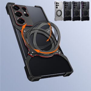 For Samsung S25 Ultra/S24Ultra Aluminum Metal Frameless 360° Stand Mag Safe Case
