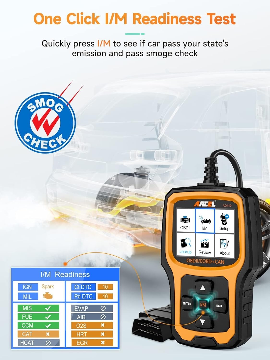 AD410 Enhanced Scanner, Vehicle Code Reader for Check Engine Light, Automotiv... - Image 5