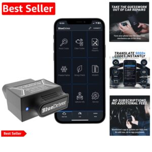 Pro Car Diagnostic Tool - Bluetooth OBDII Scanner for iPhone & Android - No Fees