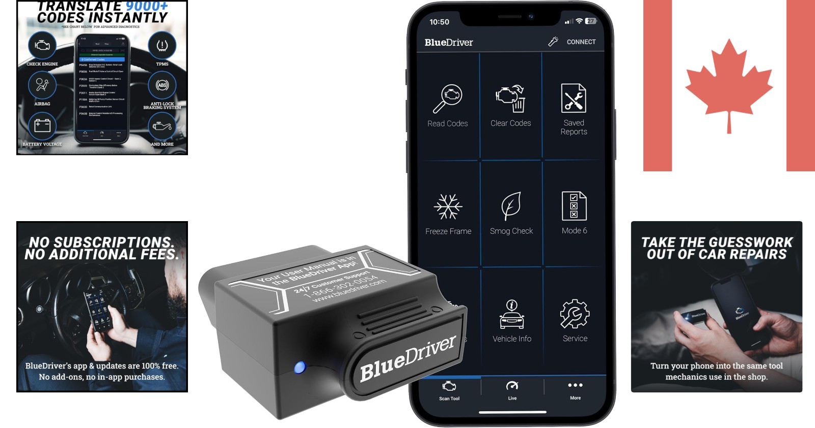 Pro Car Diagnostic Tool - Bluetooth OBDII Scanner for iPhone & Android - No Fees - Image 2
