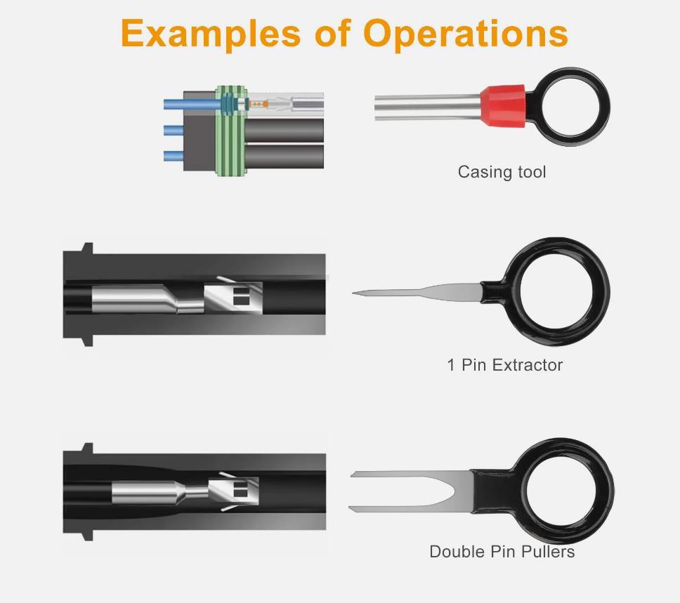 100pcs Automotive Connector Removal Tool Set W/ Pin Ejector Wire Extractor New - Image 3