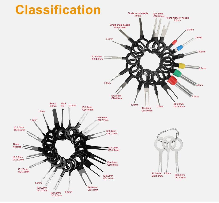 100pcs Automotive Connector Removal Tool Set W/ Pin Ejector Wire Extractor New - Image 5