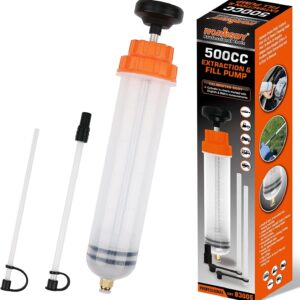 HORUSDY 500CC Fluid Extractor Automotive Oil Extractor Syringe Pump Manual