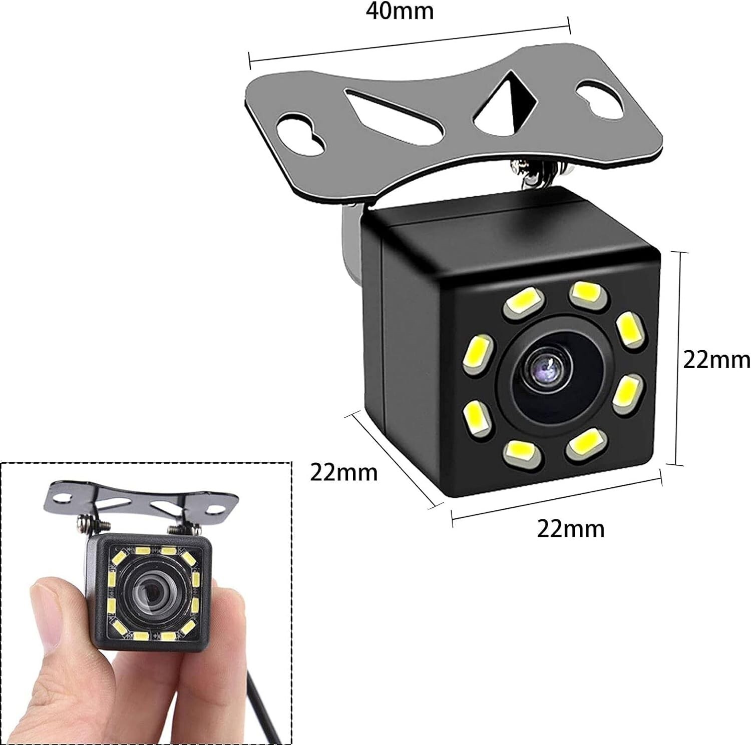170° Reverse Camera 12 LED Car Waterproof Rear View Parking Camera Night Vision - Image 3
