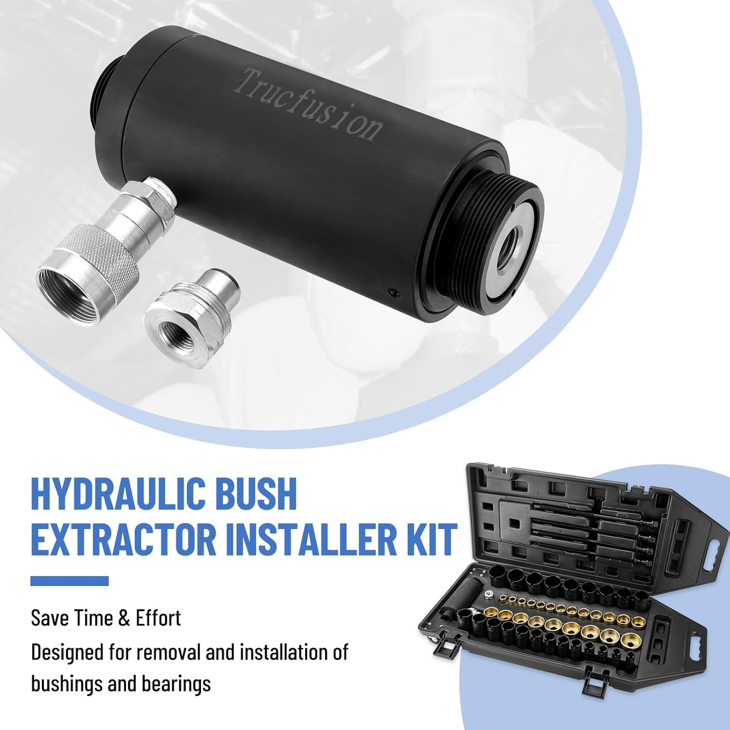 Hydraulic Bush Extractor Installer Set Universal Automotive Repair Tool Kit New - Image 2