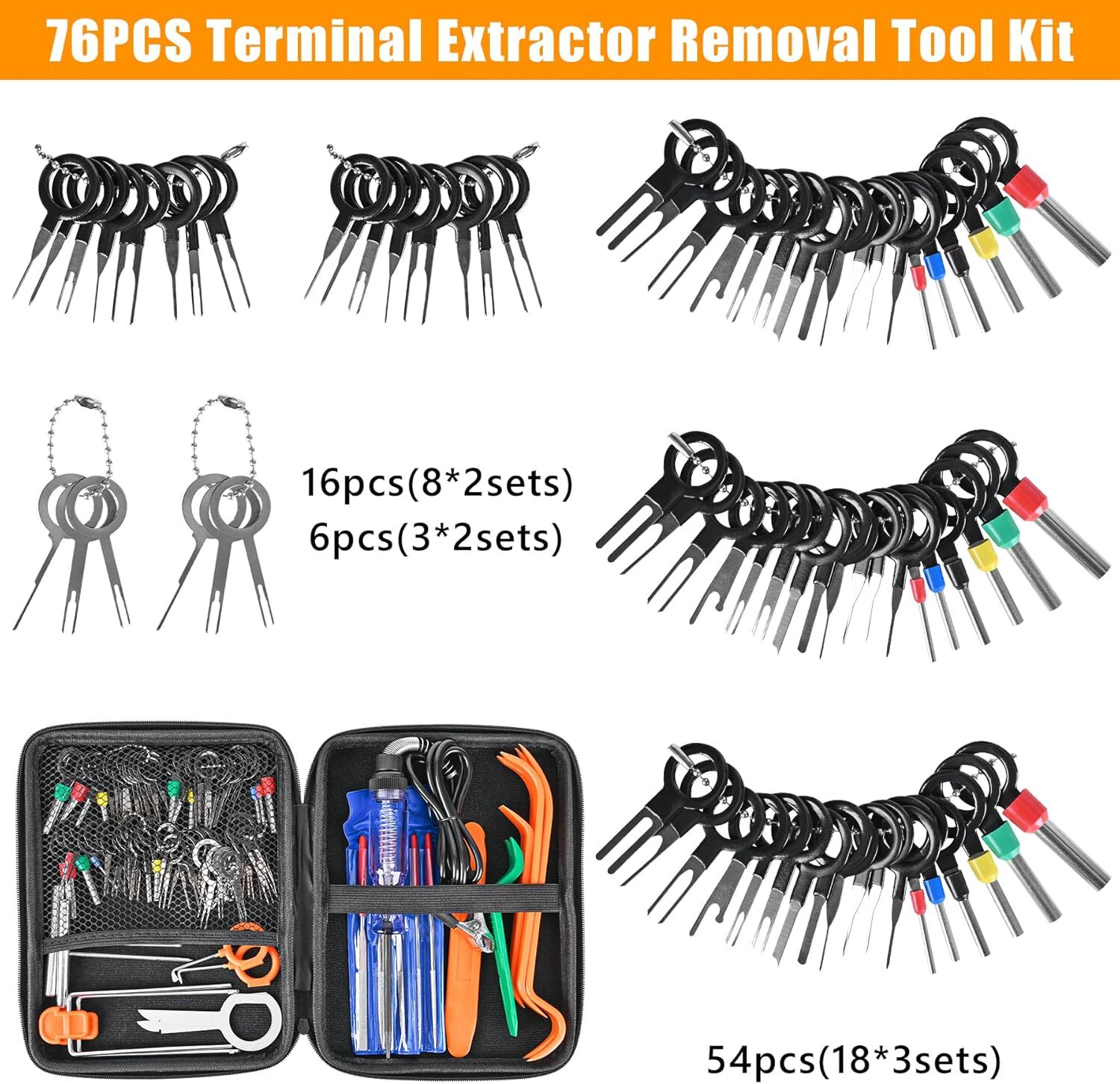 Herramienta de extracción de terminales Kit de extractor de pines de conector - Image 2
