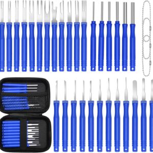 34PCS Terminal Removal Tool Kit Electrical Pin Wire Connector Automotive Blue