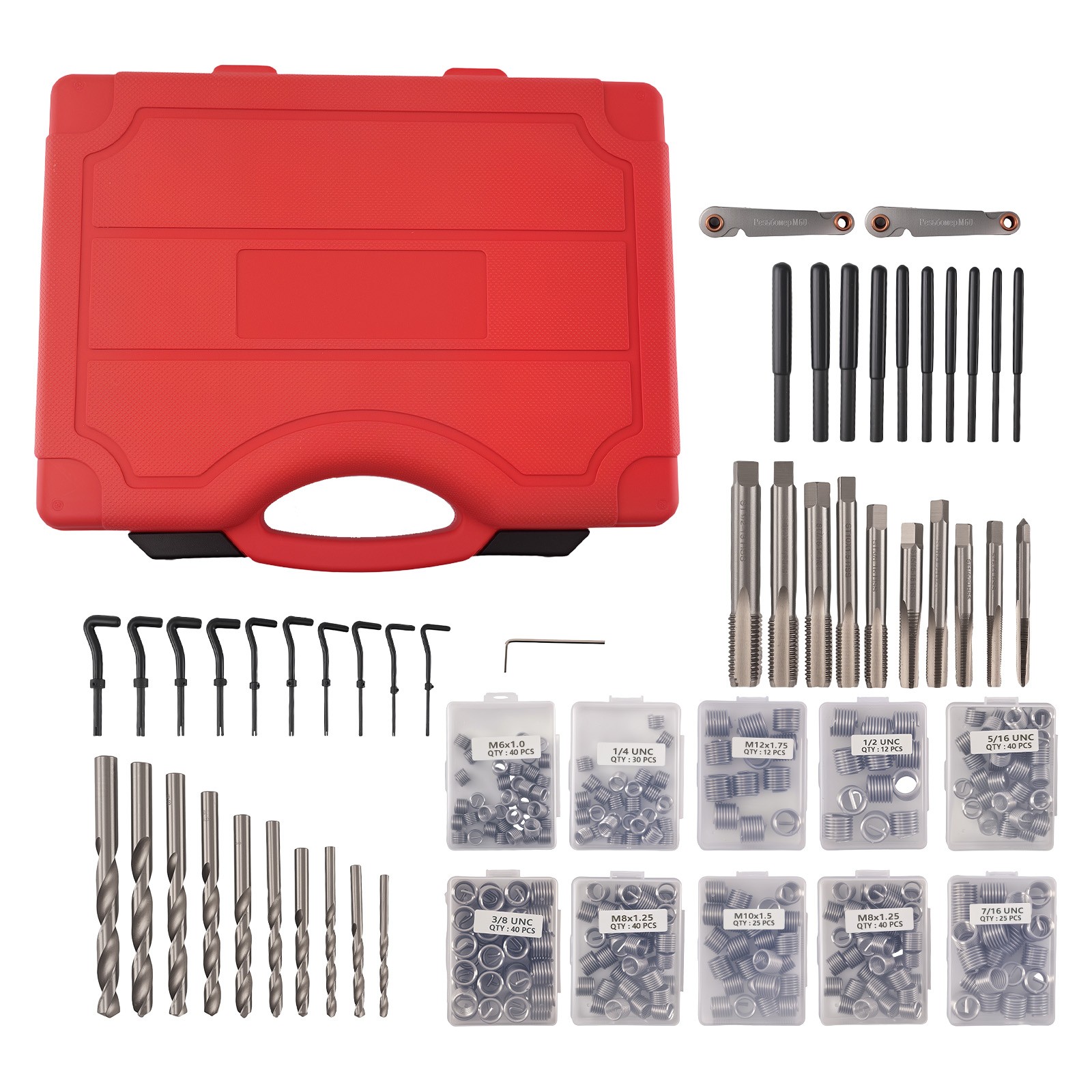 338Pc Engine Thread Repair Kit SAE Metric for Automotive Strip Tool Set - Image 3