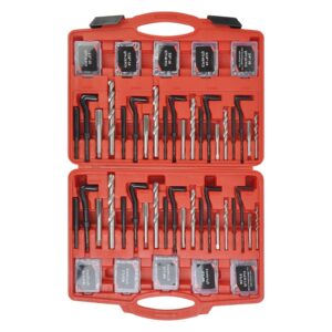 Automotive Engine Thread Repair Tool Kit SAE and Metric Size with Thread Gauge