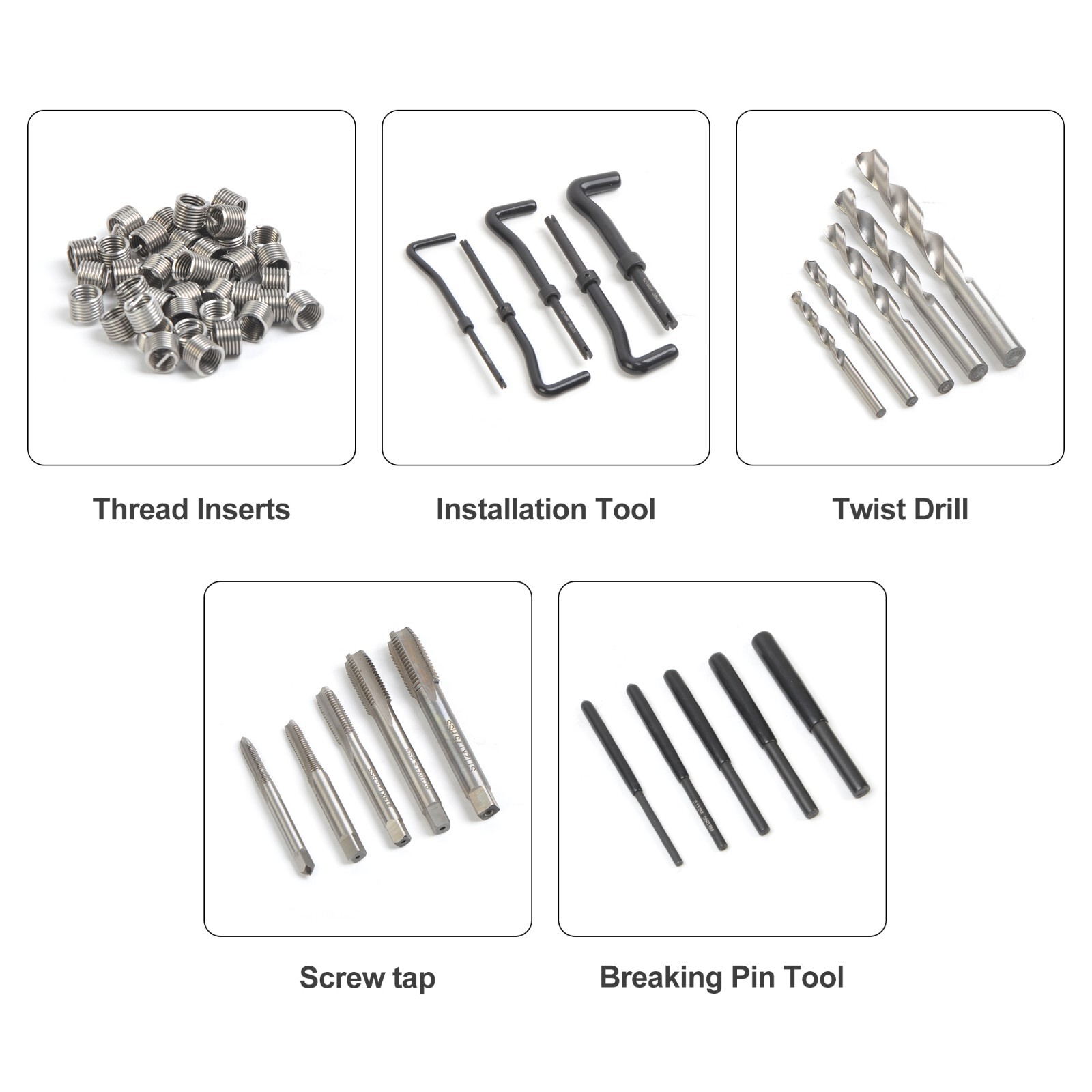Automotive Engine Thread Repair Tool Kit SAE and Metric Size with Thread Gauge - Image 3