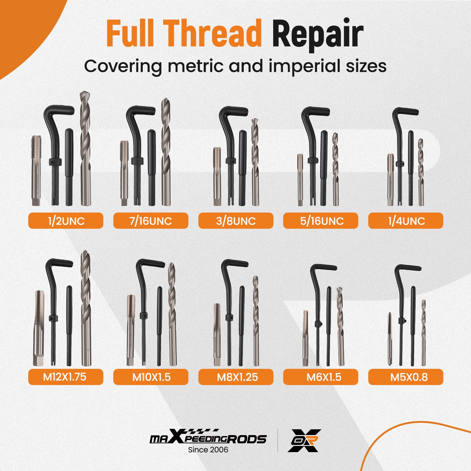 338Pc Engine Automotive Thread Repair Kit SAE Metric Strip Tool Set - Image 4