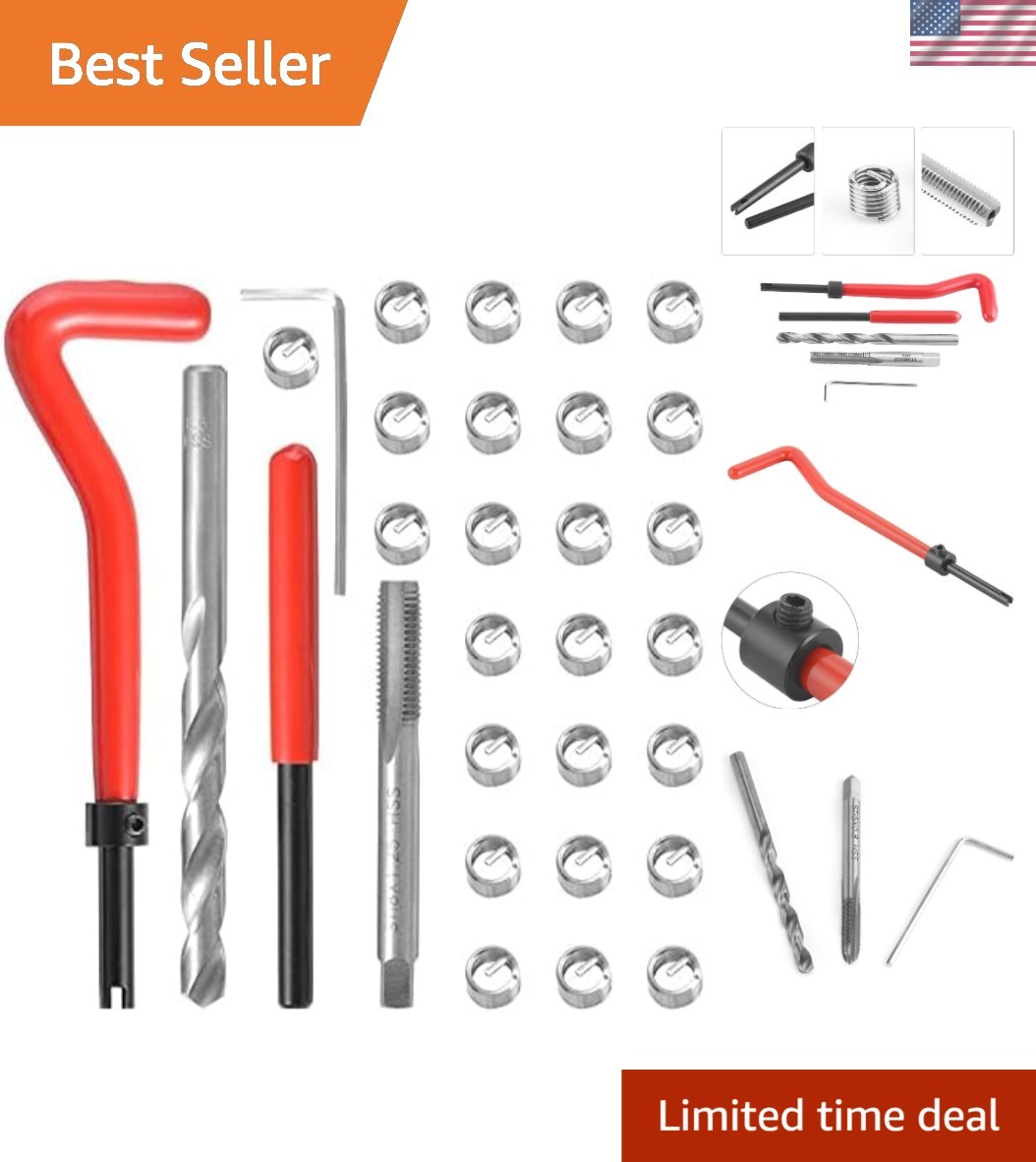 Comprehensive 30-Piece Thread Repair Insert Kit for Automotive Applications