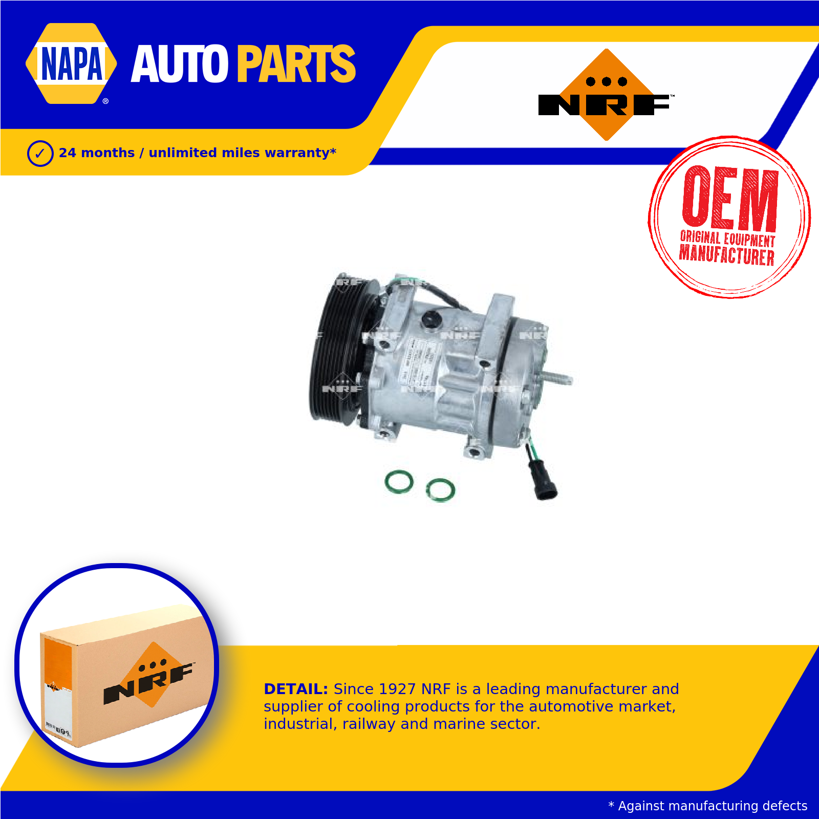 Air Con Compressor 32477 NRF AC Conditioning 1458999 1641183 1685170 1815581 New