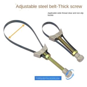 Automotive Oil Filter Wrench Filter Adjustable Steel Belt Wrench Removal Tool