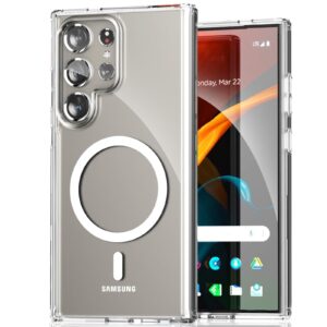 For Samsung Galaxy S25 S24 S23 S22 Plus Ultra Clear Mag Safe Shockproof Case