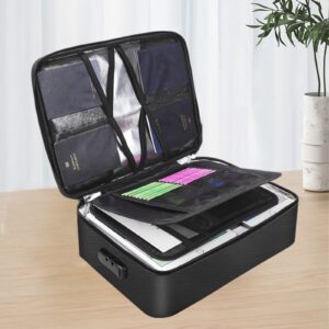 Fireproof Document Bag With Lock File Hard Case Portable Home Travel Safe S Kit