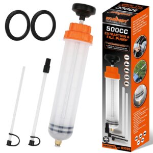 HORUSDY 500cc Fluid Extractor Pump Automotive Oil Brake Fuel Transfer Syringe