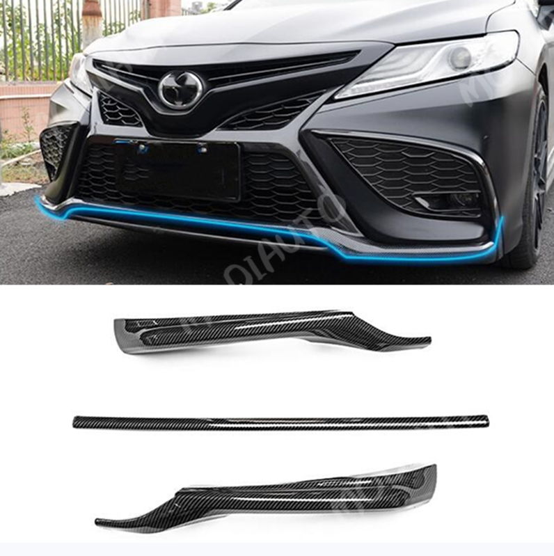 Carbon LOOK For 21-24 Toyota Camry SE/XSE Front Bumper Lip Cover Molding Trims - Image 2