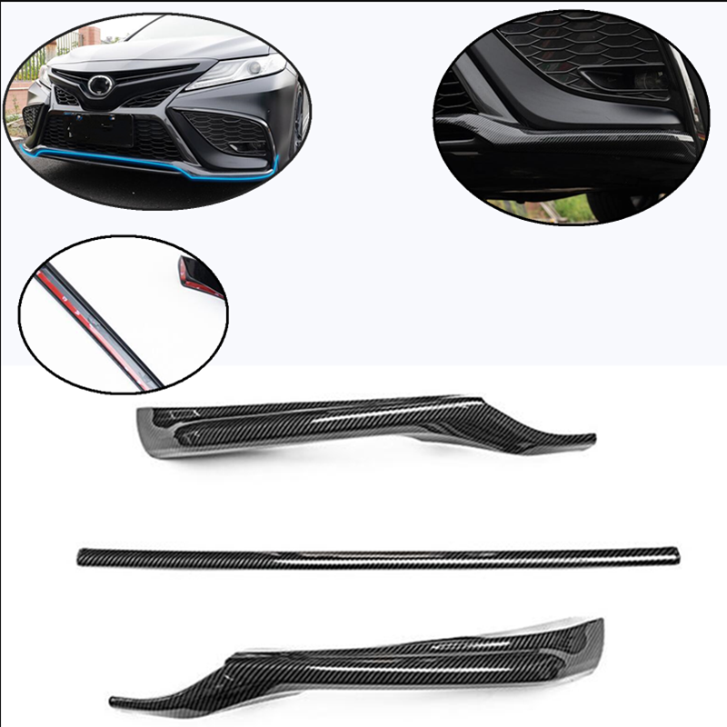 Carbon LOOK For 21-24 Toyota Camry SE/XSE Front Bumper Lip Cover Molding Trims - Image 3