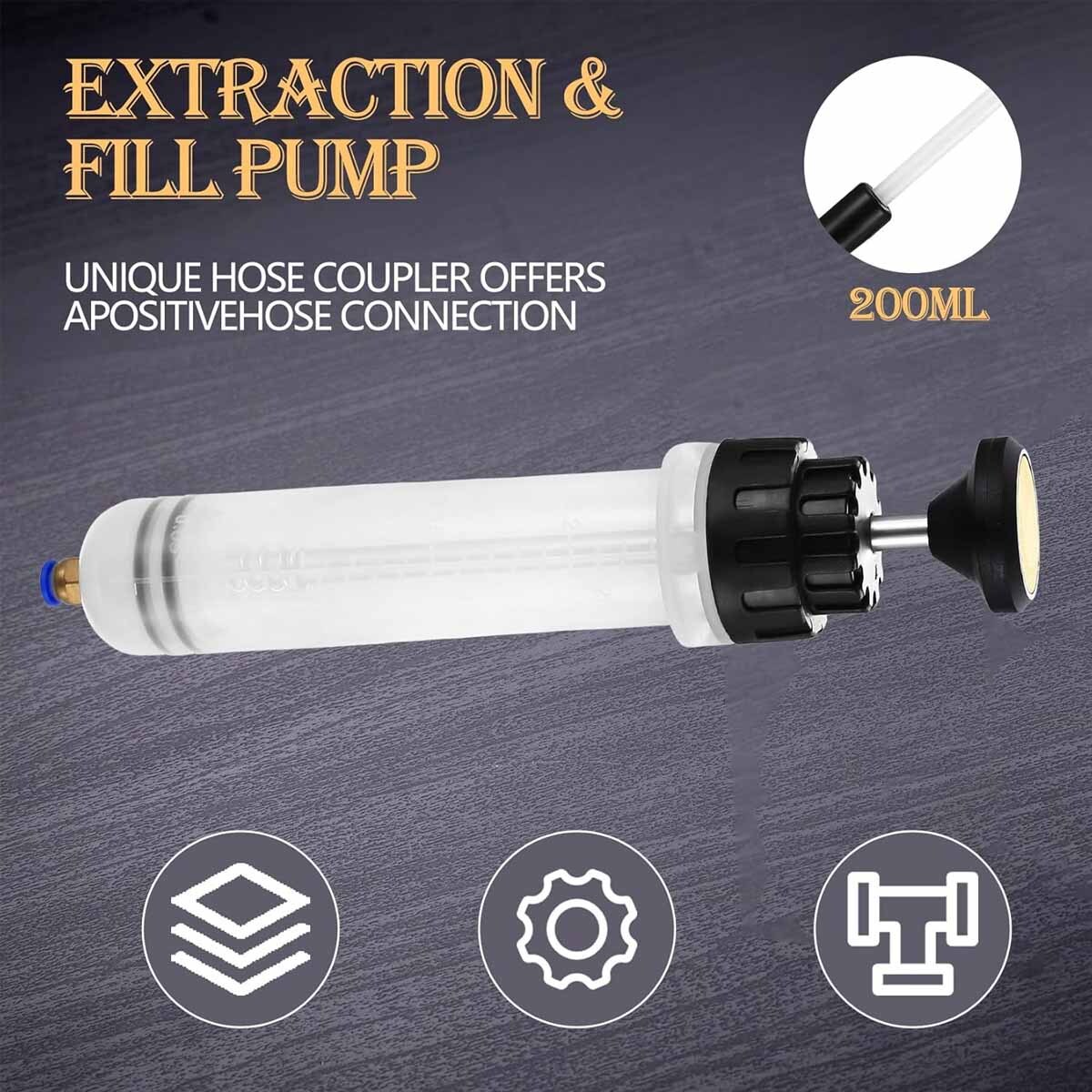 200CC Fluid Extractor Automotive, Oil Extractor/Oil Syringe,Vacuum Fuel Transfer - Image 3
