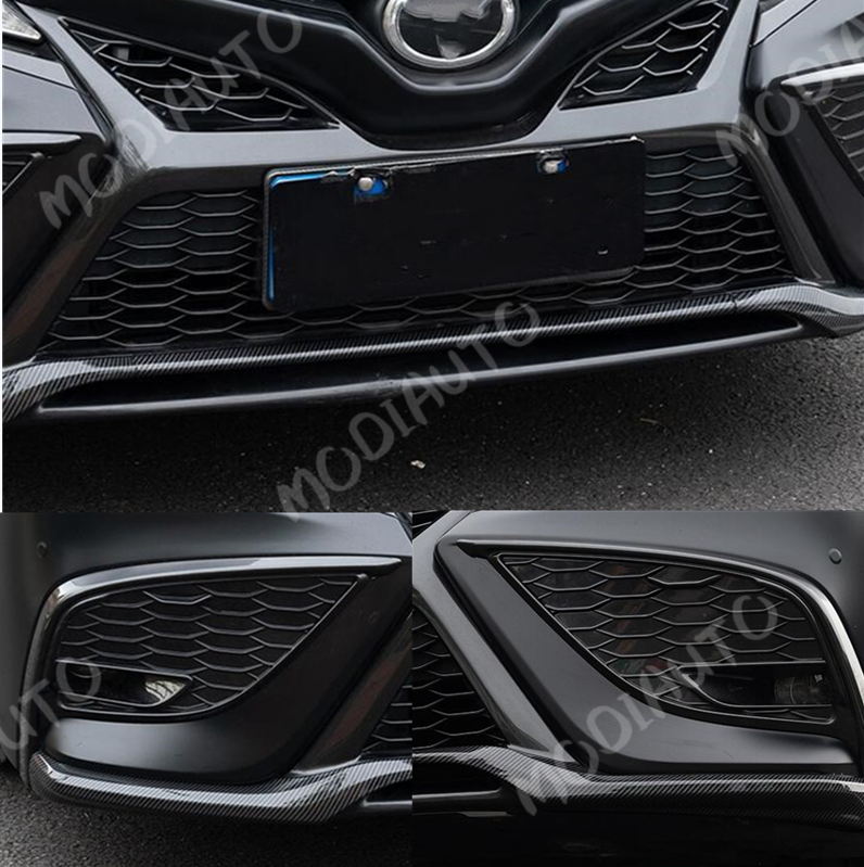 Carbon LOOK For 21-24 Toyota Camry SE/XSE Front Bumper Lip Cover Molding Trims - Image 5