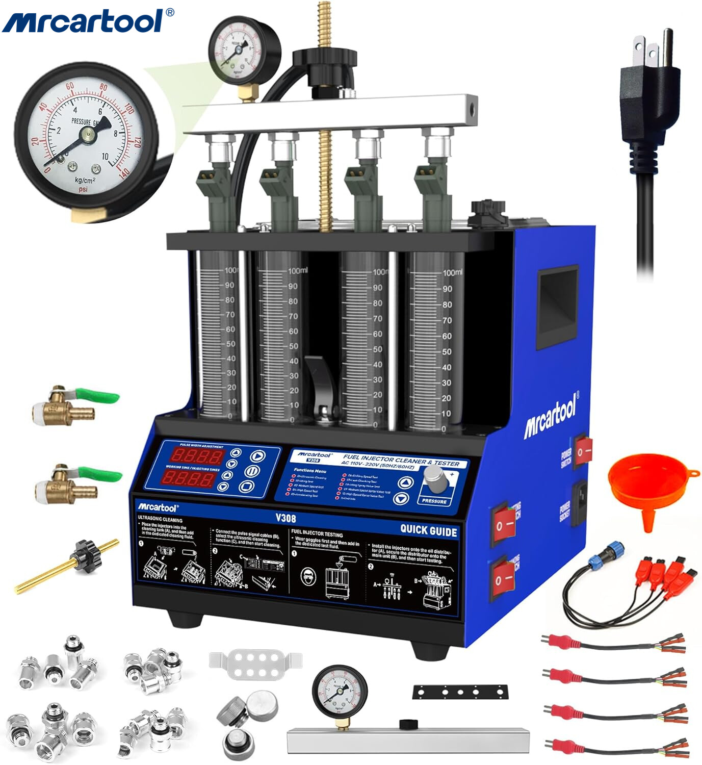 Automotive Ultrasonic Fuel Injector Cleaner Tester Injector Cleaning Machine