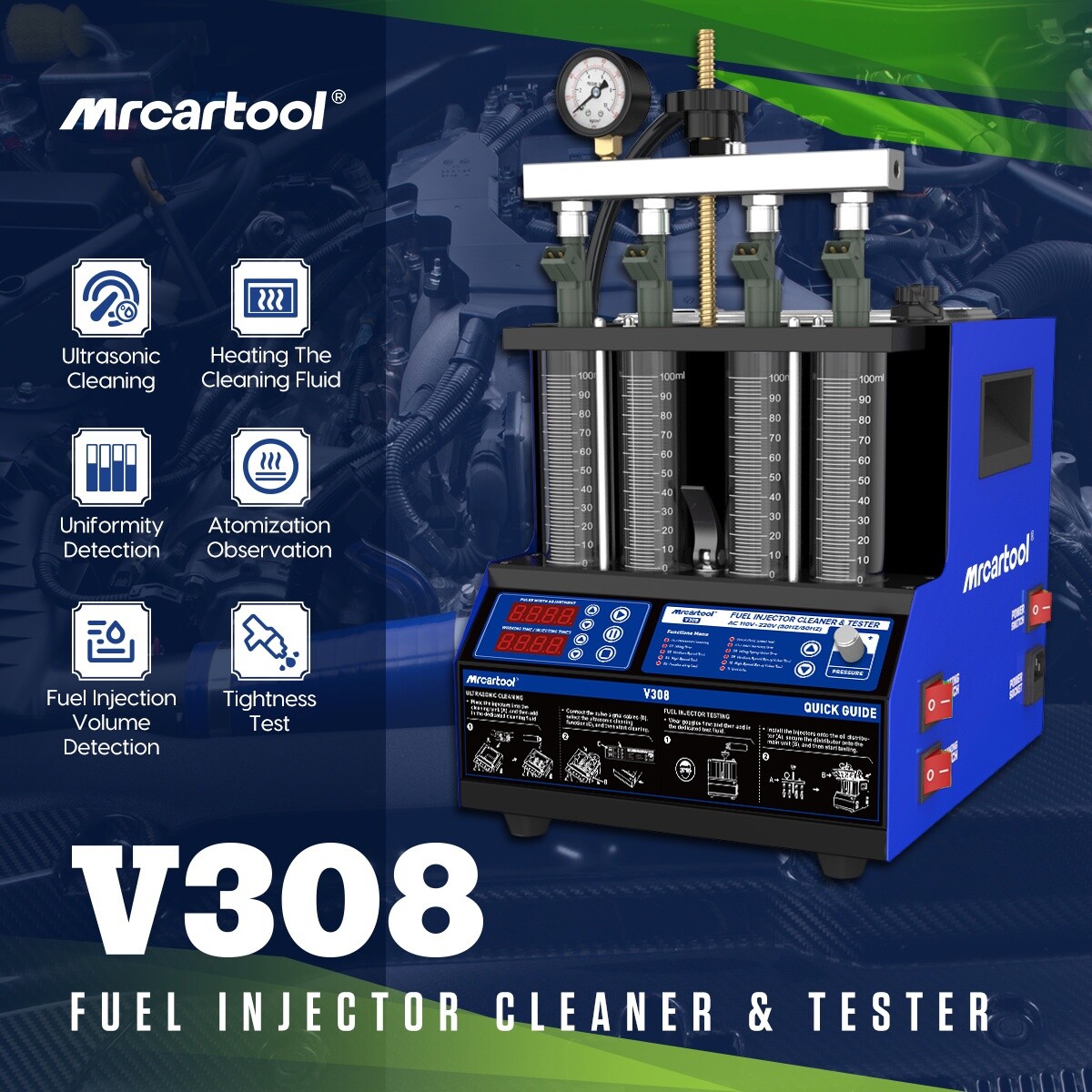 Automotive Ultrasonic Fuel Injector Cleaner Tester Injector Cleaning Machine - Image 3