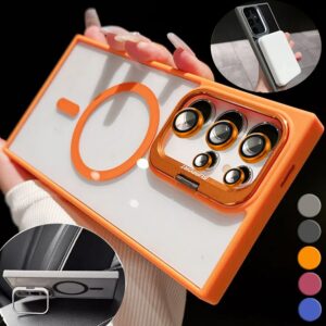 For Galaxy S25 S24 S23 Plus Ultra Kickstand Mag Safe Case +Camera Lens Protector