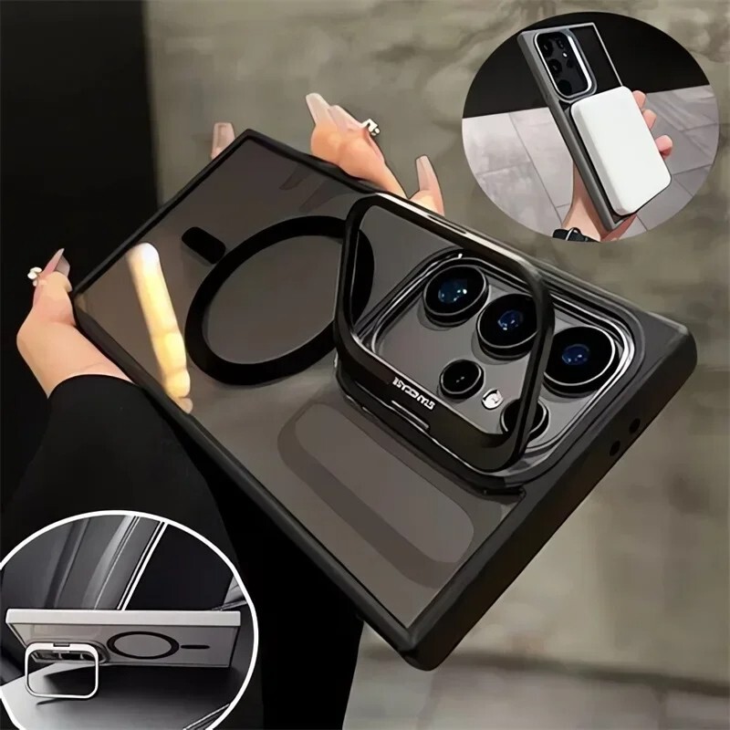 For Galaxy S25 S24 S23 Plus Ultra Kickstand Mag Safe Case +Camera Lens Protector - Image 3