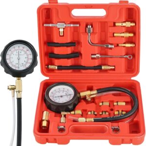 Fuel Injector Pump Pressure Gauge Tester Kit | Automotive Gas Gasoline Fuel...