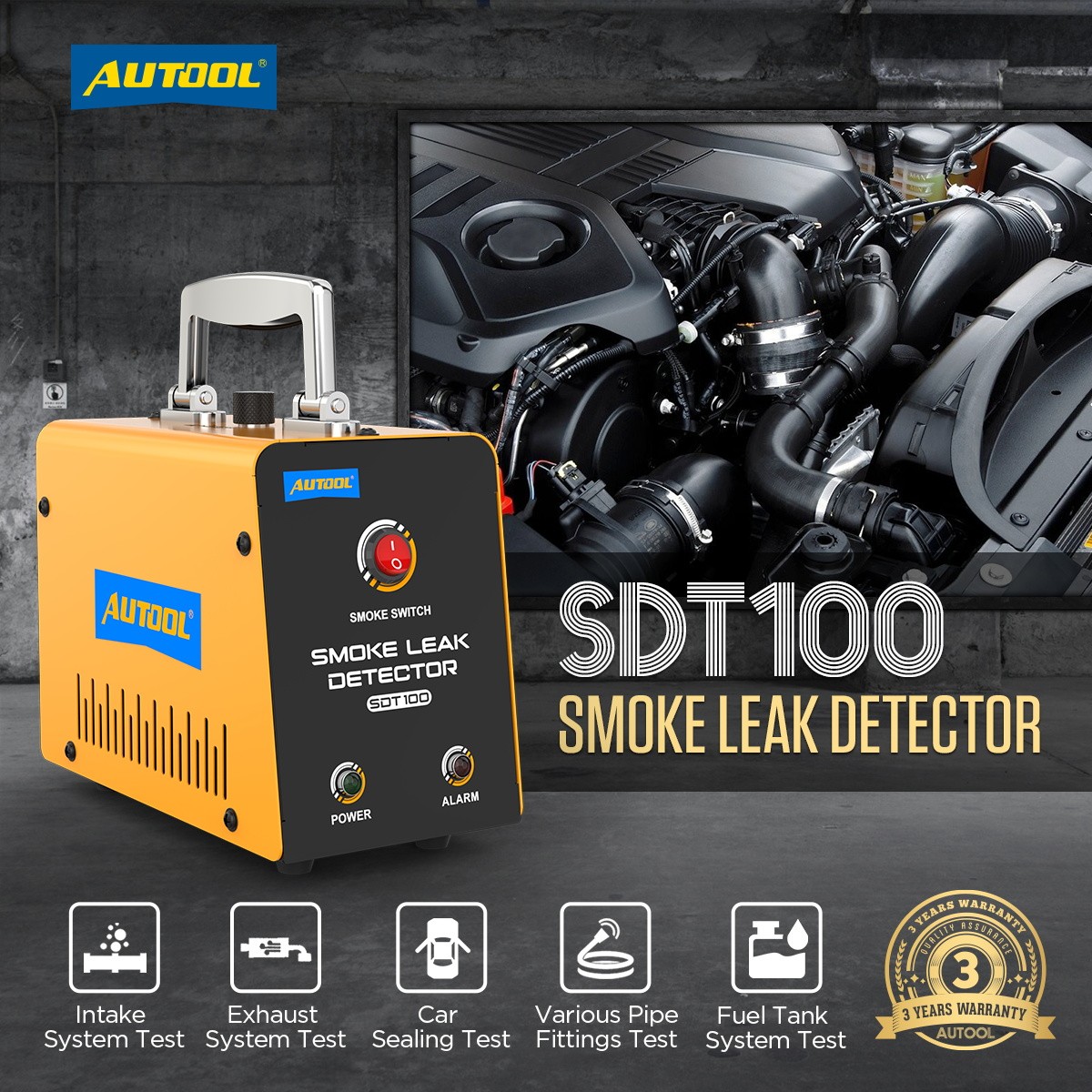 AUTOOL EVAP Smoke Mahcine Automotive Fuel Pipe Leak Detector Vacuum Smoke Tester - Image 2