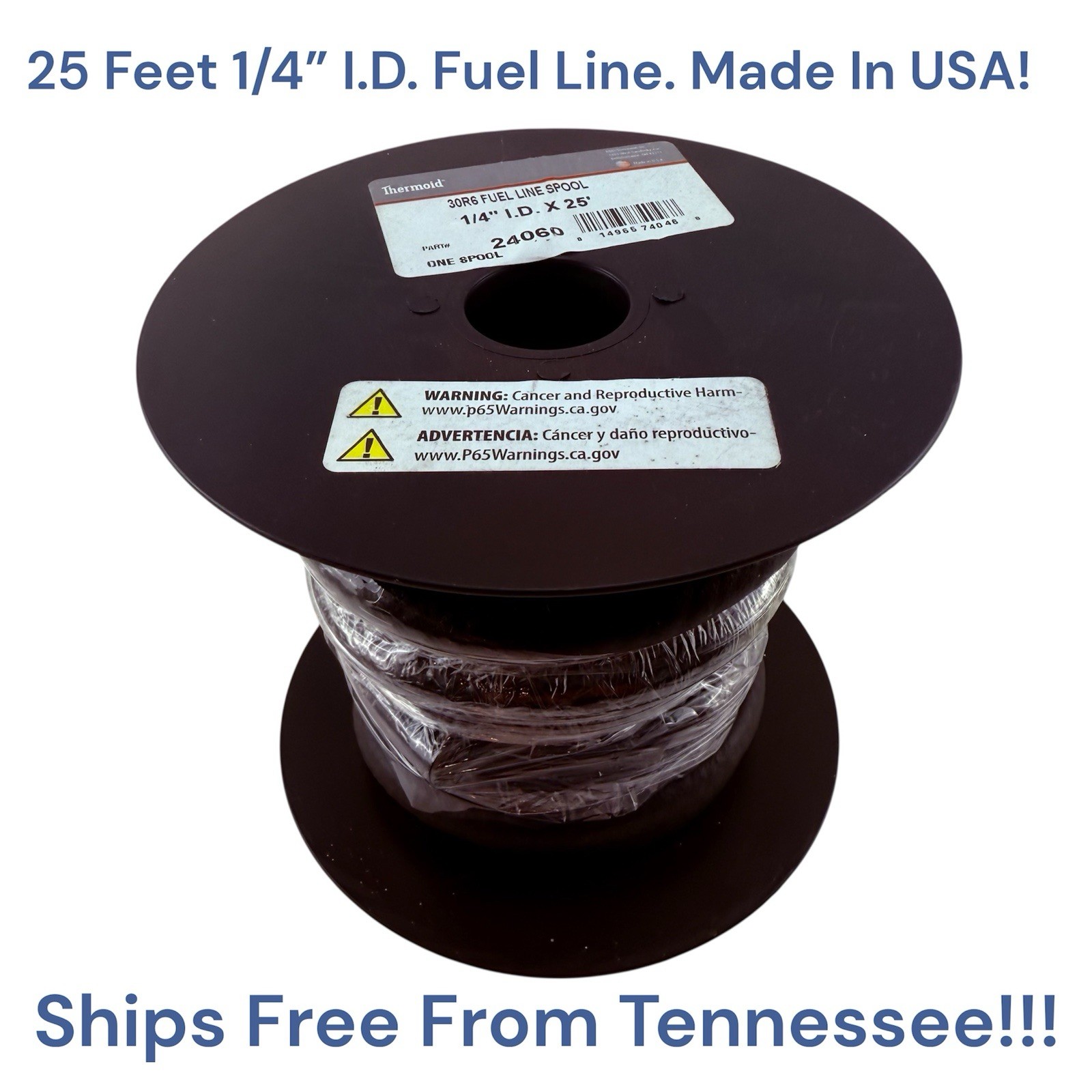 25ft. Roll of 1/4" ID Fuel Line Small Engine Lawn Mower Tractor Automotive