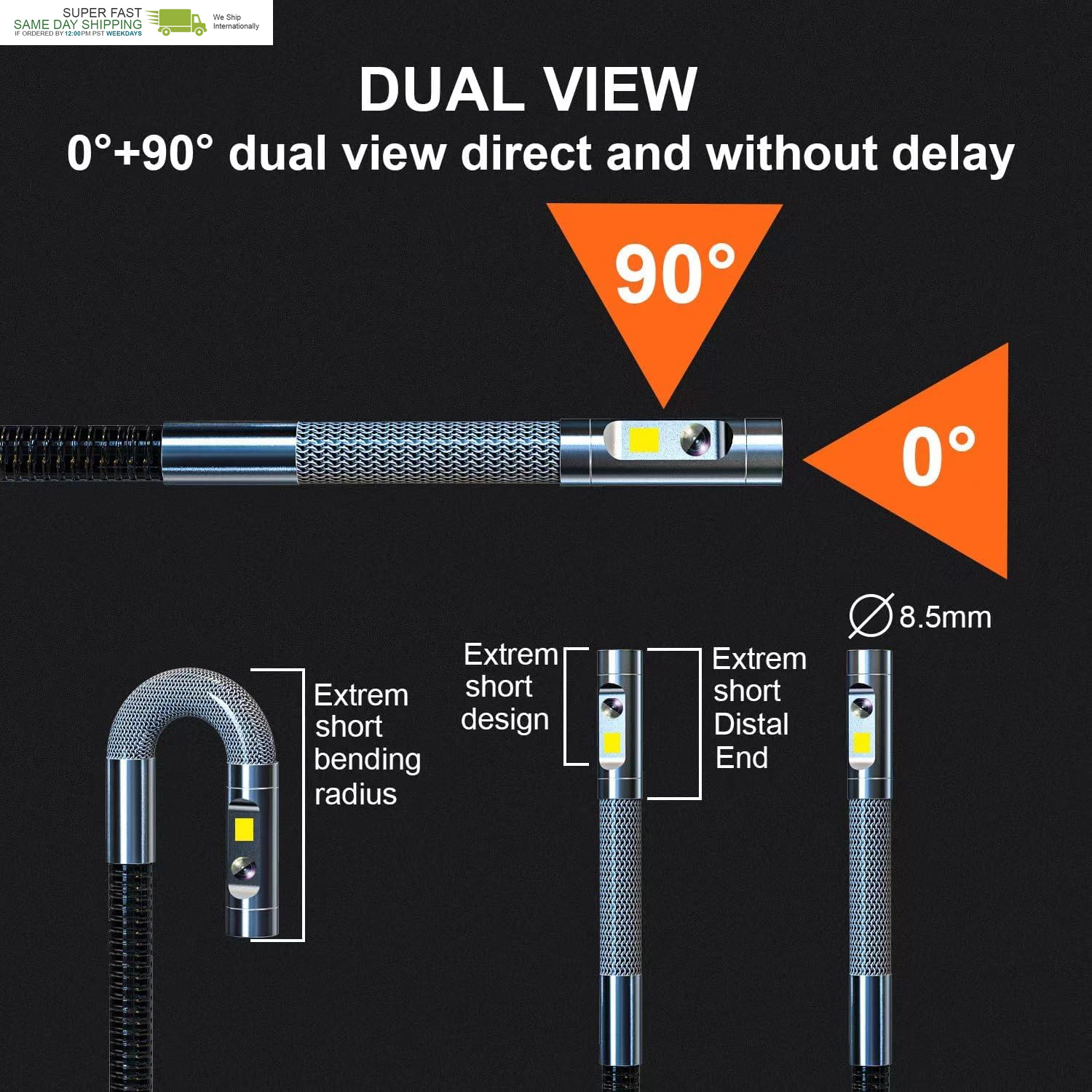 1080P Inspection Camera with Light for Automotive Home Mechanics-5Ft - Image 3