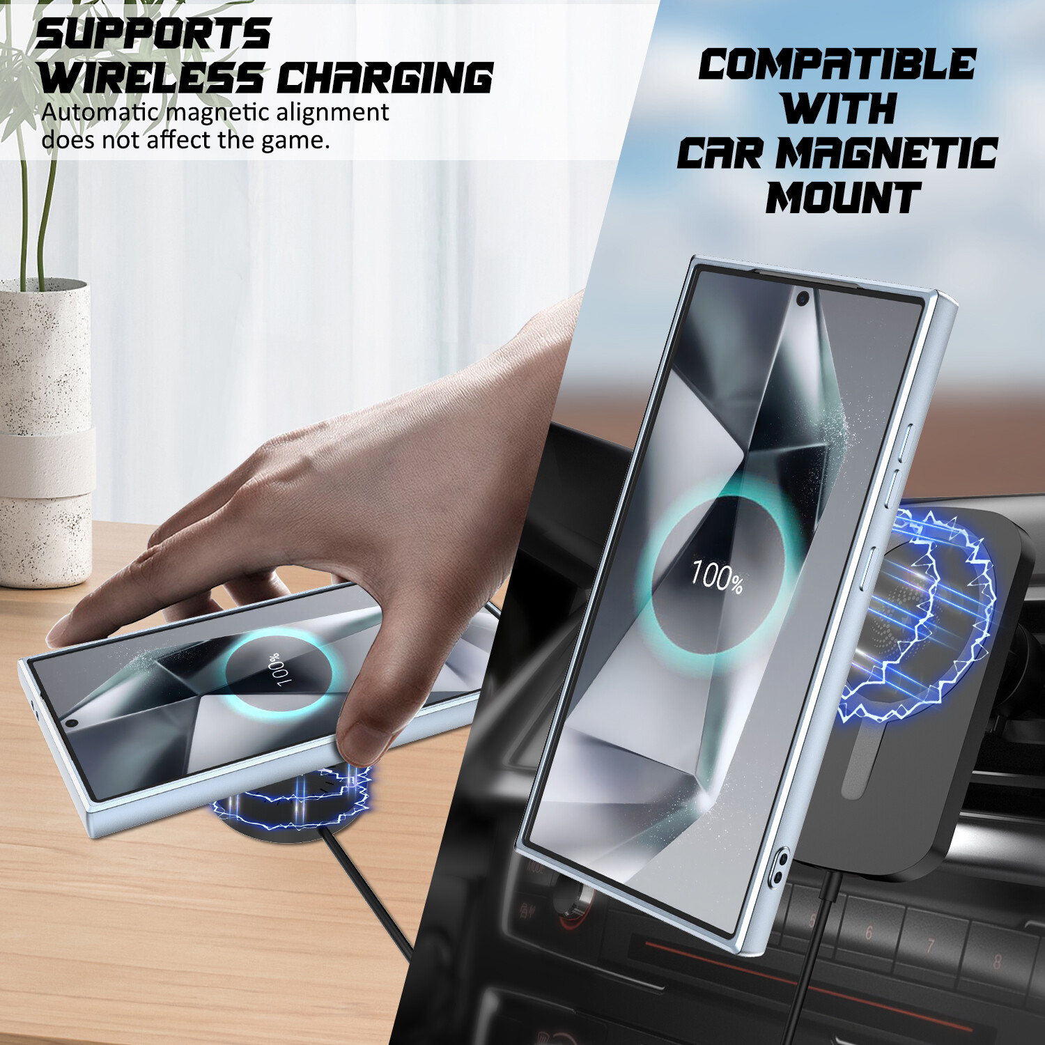 For Samsung Galaxy S24 Ultra,Plus Clear Case Mag Safe Magnetic Shockproof Cover - Image 5