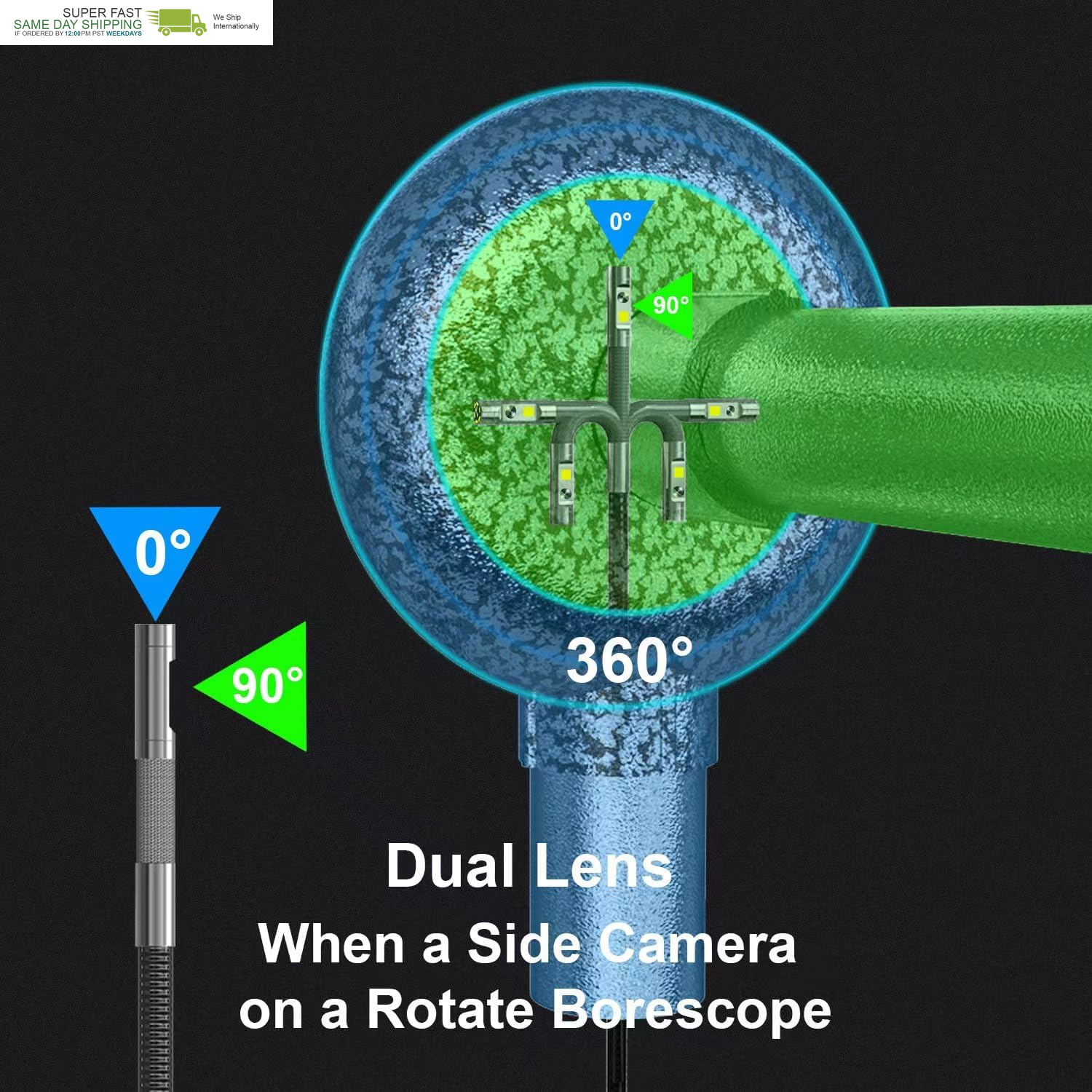 1080P Inspection Camera with Light for Automotive Home Mechanics-5Ft - Image 4