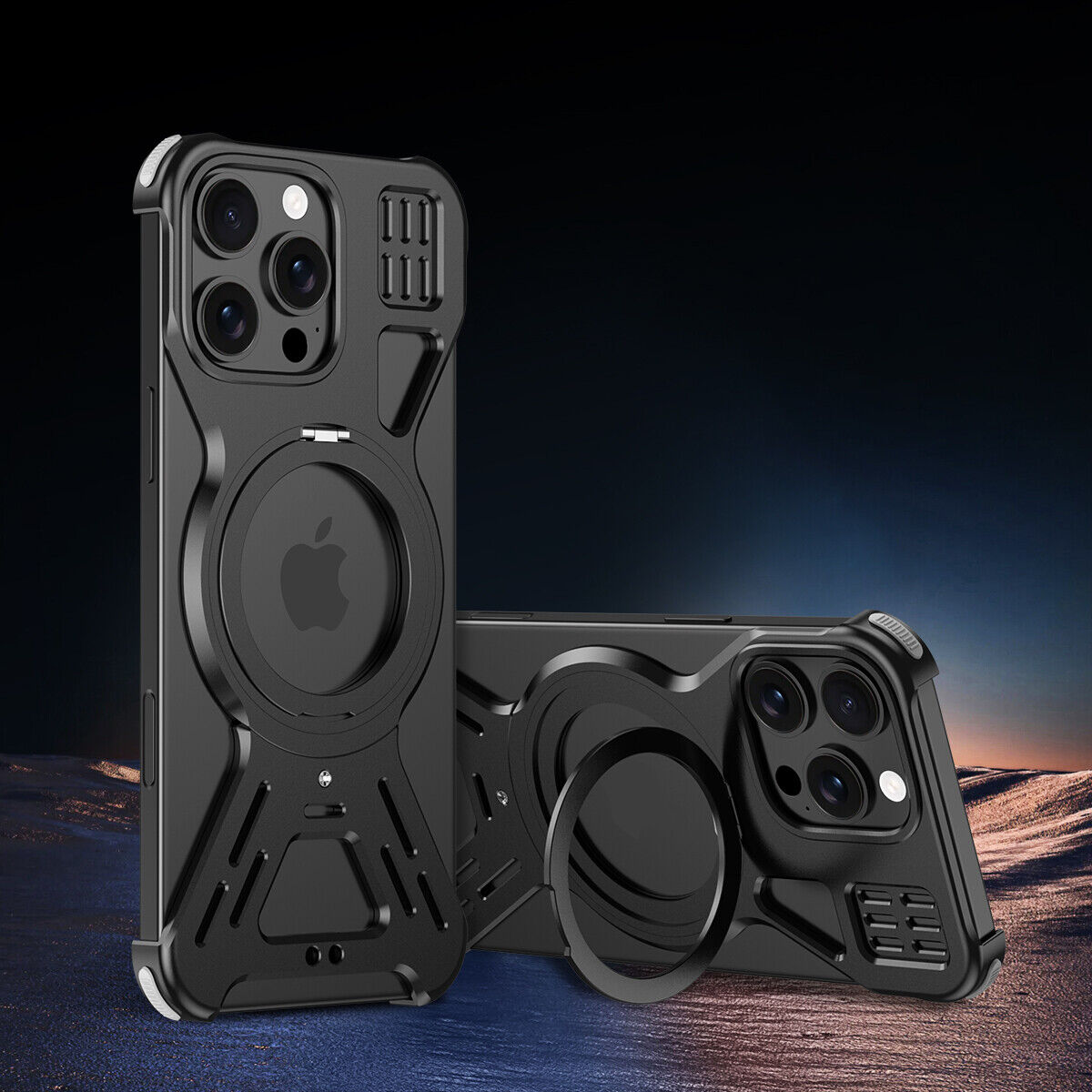 Alloy Frameless Mag Safe Stand Rugged Case For Samsung Galaxy S25 S24 S23 Ultra