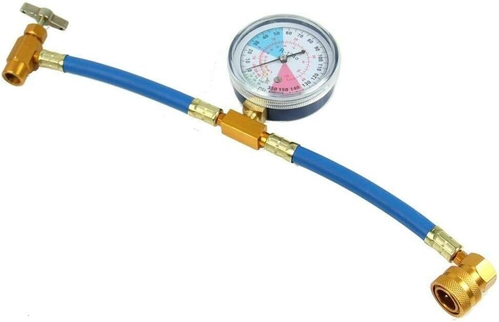 14" Automotive Refrigerant AC Charging Hose w/Gauge 4 Service Diagnostic 134a - Image 3