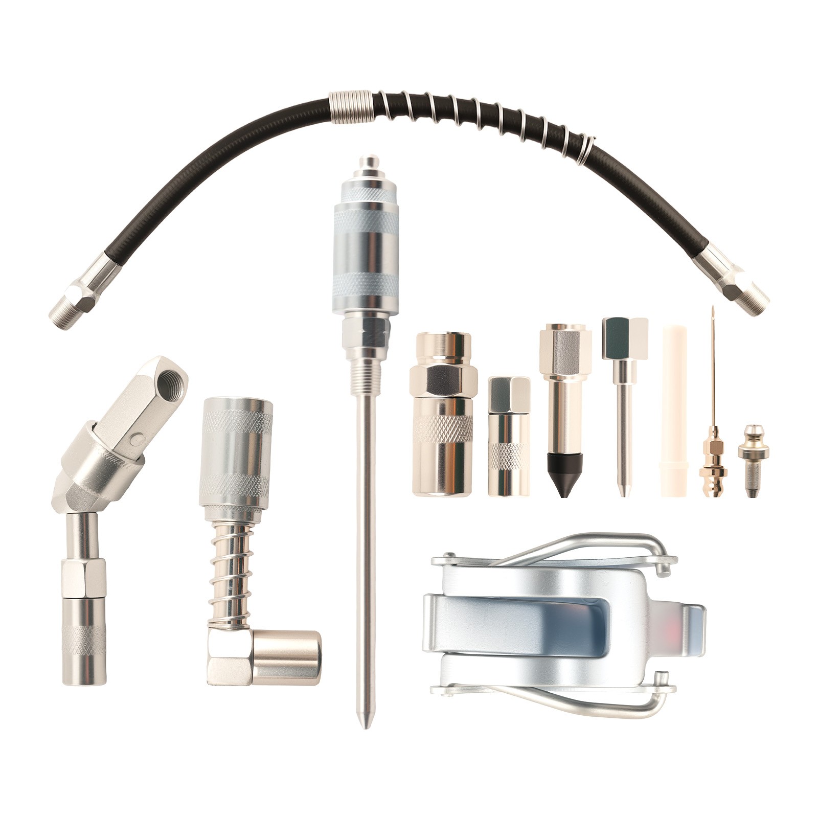 Automotive Grease Gun Kit 3000PSI with Spring Hose and Multiple Fittings - Image 5