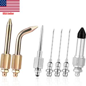 7Pcs Grease Gun Accessory Kit Needle Tips Elbow Adapter Dispenser Rubber Nozzle
