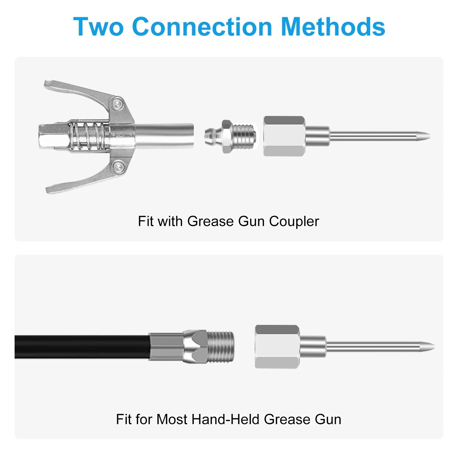 7pcs Grease Gun Accessory Kit Needle Tips Elbow Adapter Dispenser Rubber Nozzle - Image 3