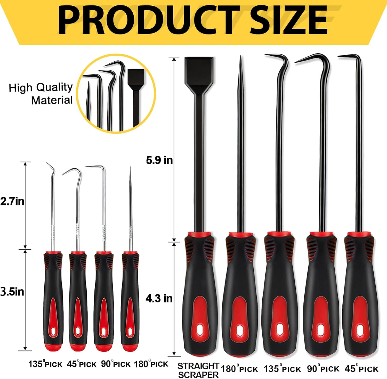 13 Pcs Precision Pick & Hook Set with Scraper Clip Pliers Fastener Remover & Mag - Image 2