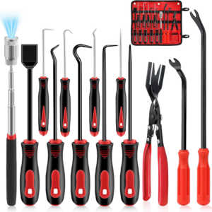 13 Pcs Precision Hook and Pick Tool Set with Clip Removal Plier Rivets Puller