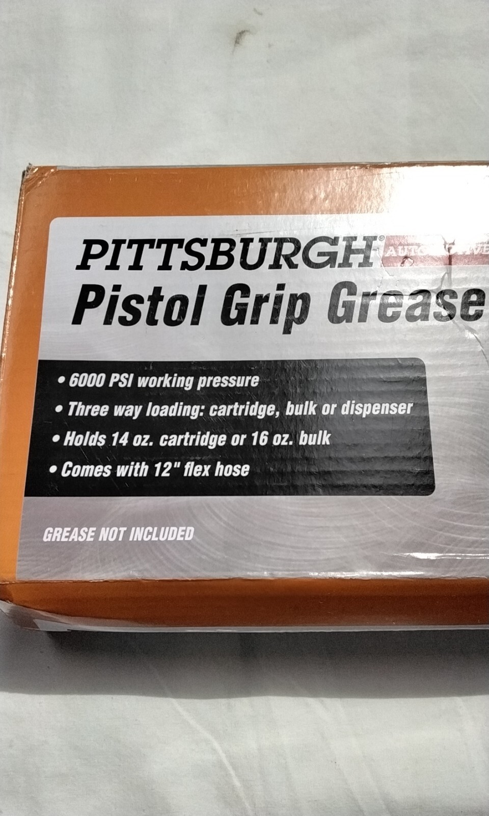 Pittsburgh Pistol Grip Grease Gun 6000 PSI work pressure 12" Flex hose Auto - Image 3