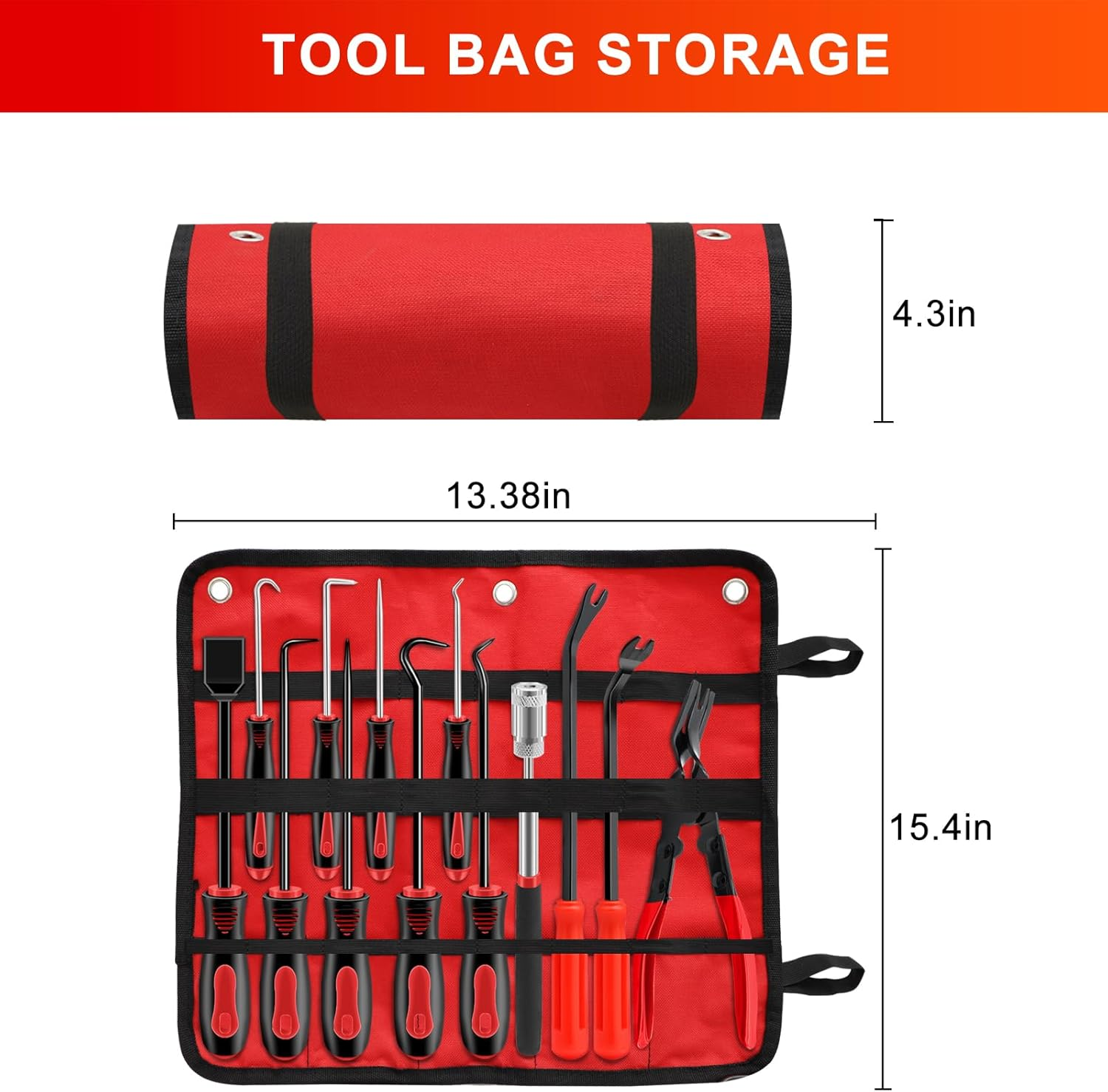 13 Pcs Precision Hook and Pick Tool Set with Clip Removal Plier Rivets Puller - Image 5