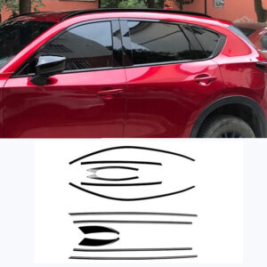 Black Stainless For Mazda CX-5 CX5 2017-2024 Car Window Strip Cover Trim 12PS
