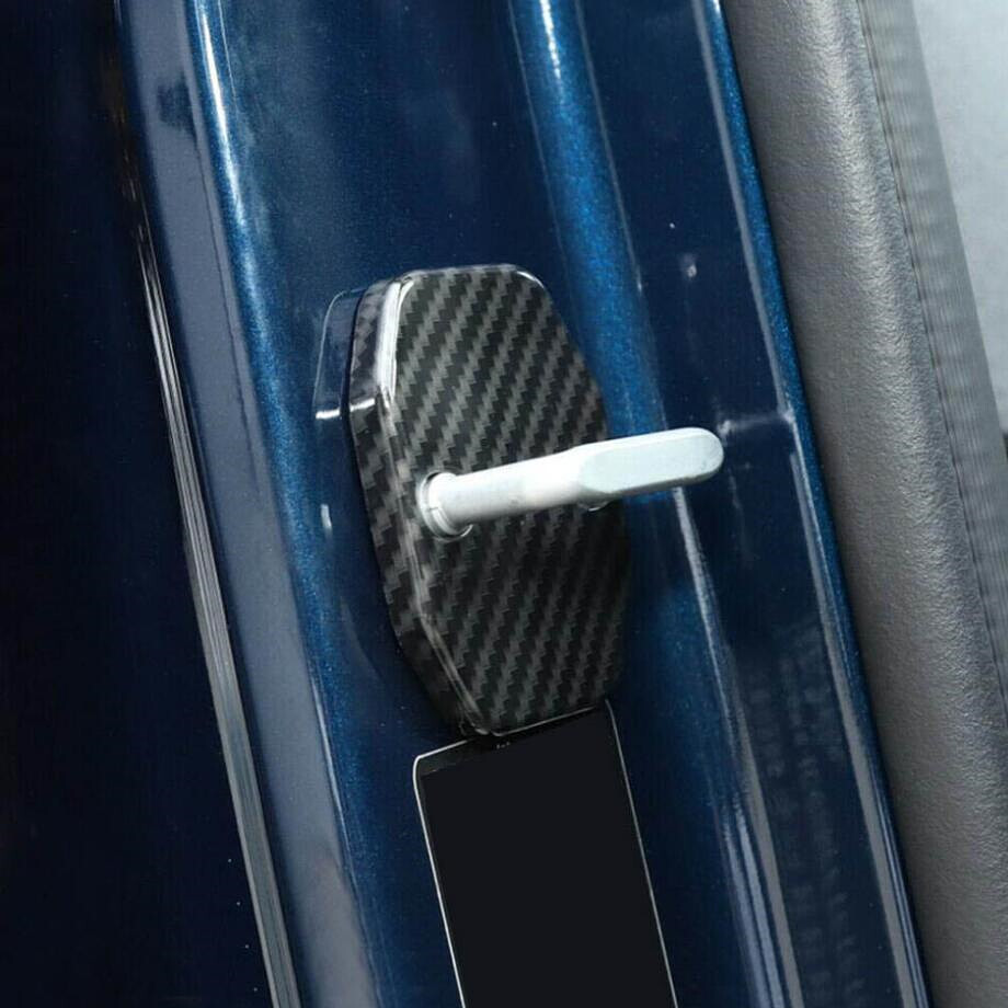 4P Door Lock Cover Protect Trim For Dodge RAM 1500 2010-2024 Accessories Carbon - Image 2