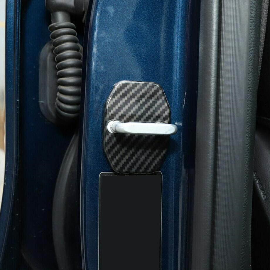 4P Door Lock Cover Protect Trim For Dodge RAM 1500 2010-2024 Accessories Carbon - Image 3