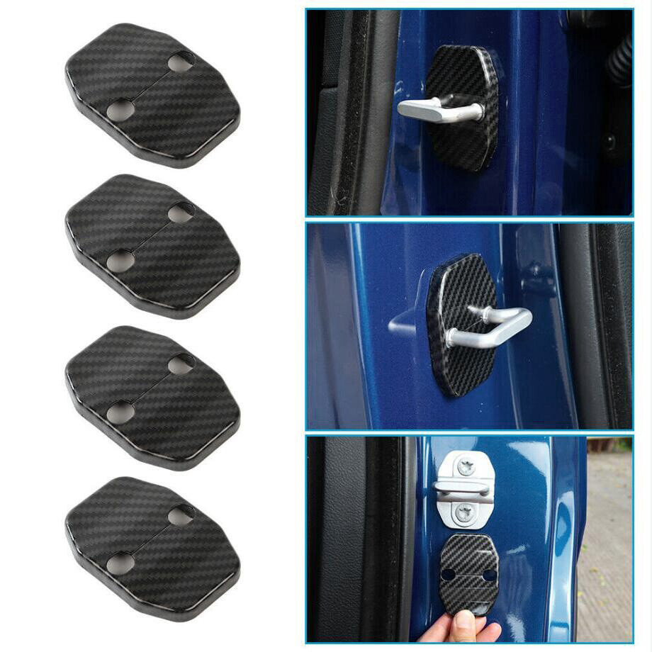 4P Door Lock Cover Protect Trim For Dodge RAM 1500 2010-2024 Accessories Carbon - Image 5